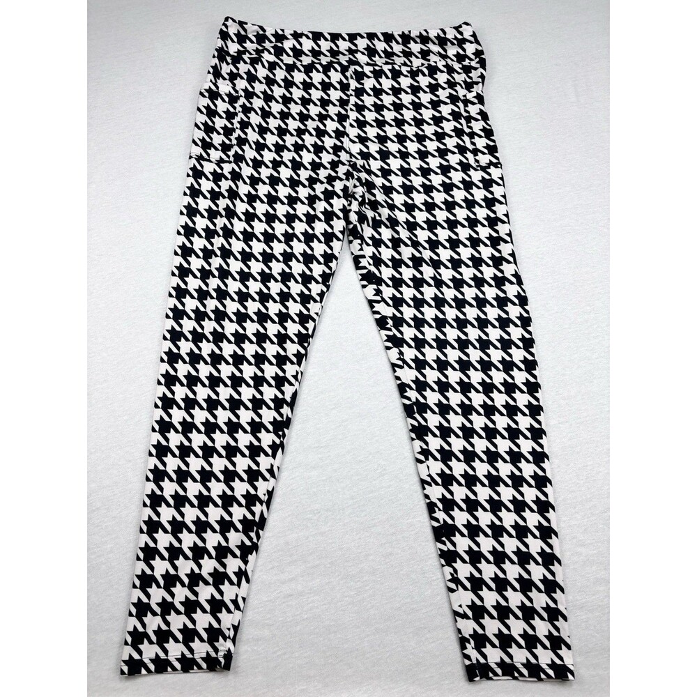 Julia Rose Leggings TC2 Black White Houndstooth Pocket Yoga Pants